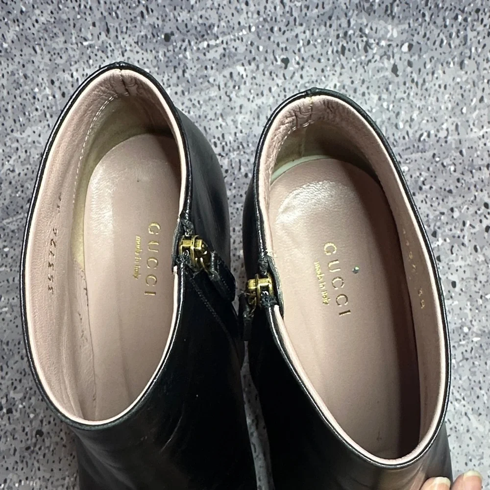 Gucci Ankle Boots w/ Gold Studs Size 38 - Picture 9 of 11